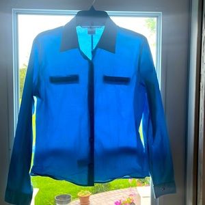 Tommy Hilfiger size 12 button down blouse blue